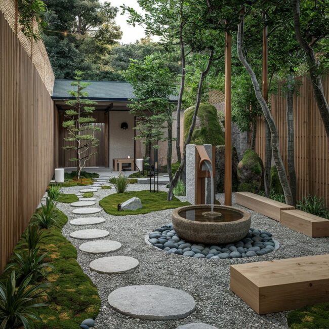 Elegant Minimalist Garden With a Water Element