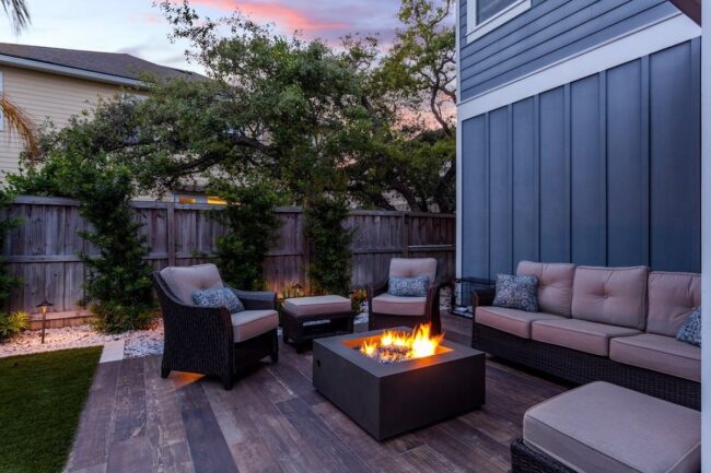 Cozy Patio Seating Around Fire Pit