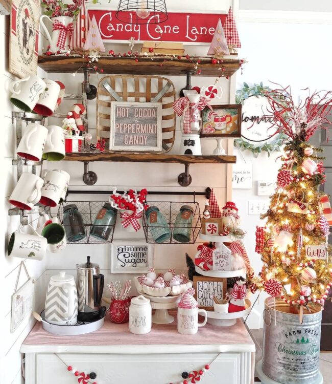 Vintage-Inspired Christmas Coffee Bar