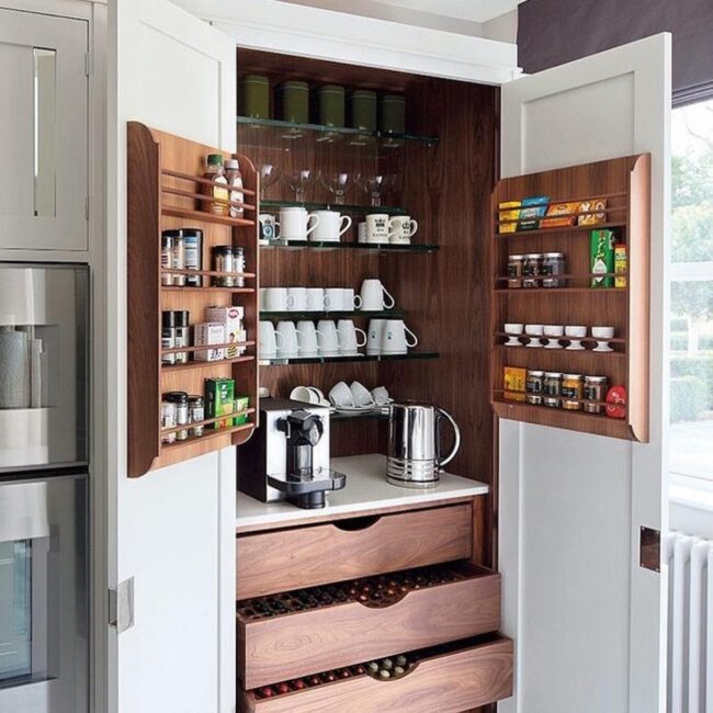 Spice Racks Hidden Behind Cabinet Doors