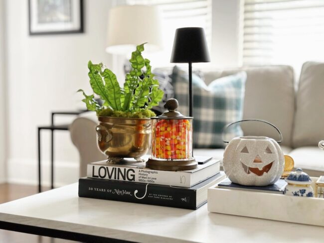 Festive Halloween Coffee Table Setup