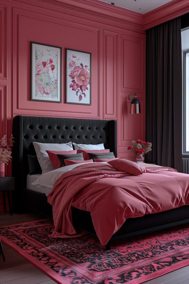 Striking Pink and Black Visual Contrast