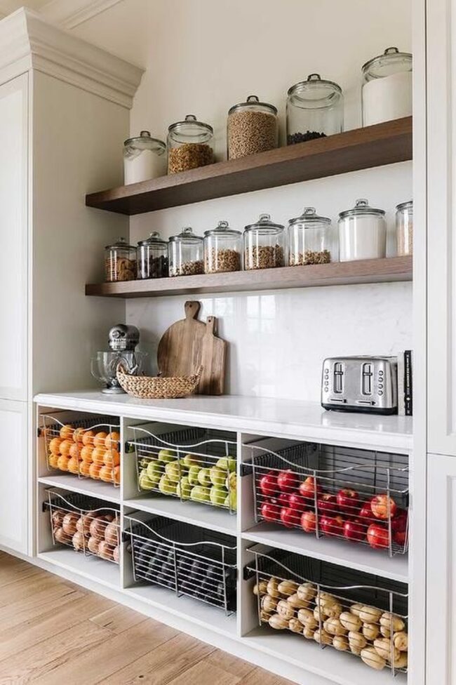 Elegant Wire Shelving for a Stylish Kitchen