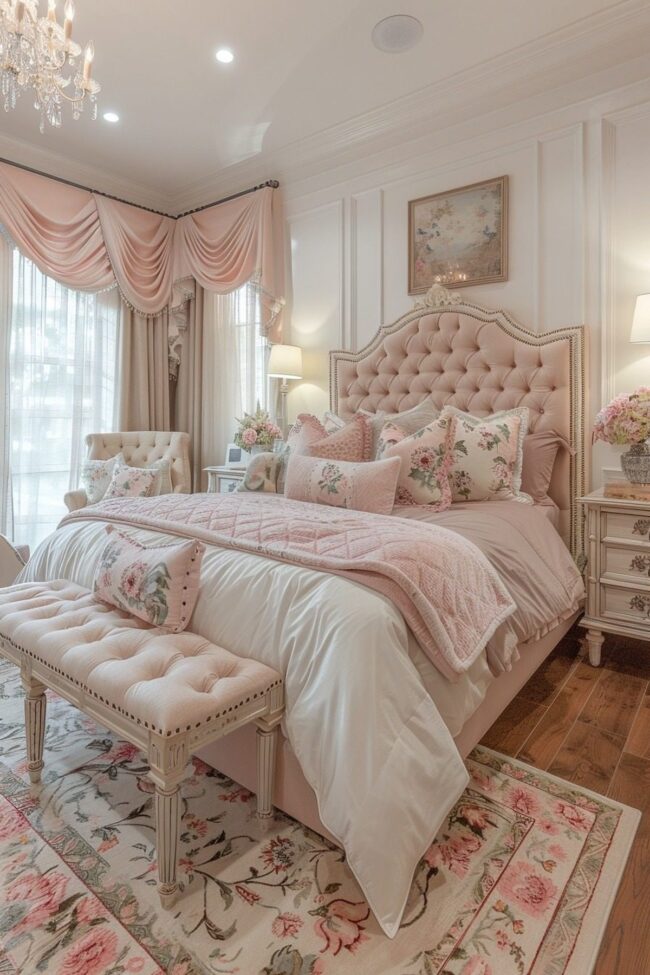 Chic French Design in Pink and Cream