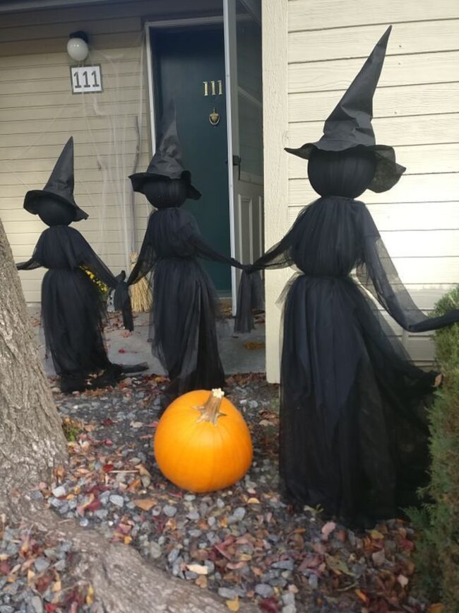 Three Witches Holding Hands Display