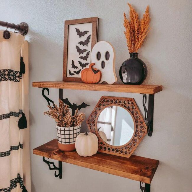 Halloween-Inspired Shelf Styling