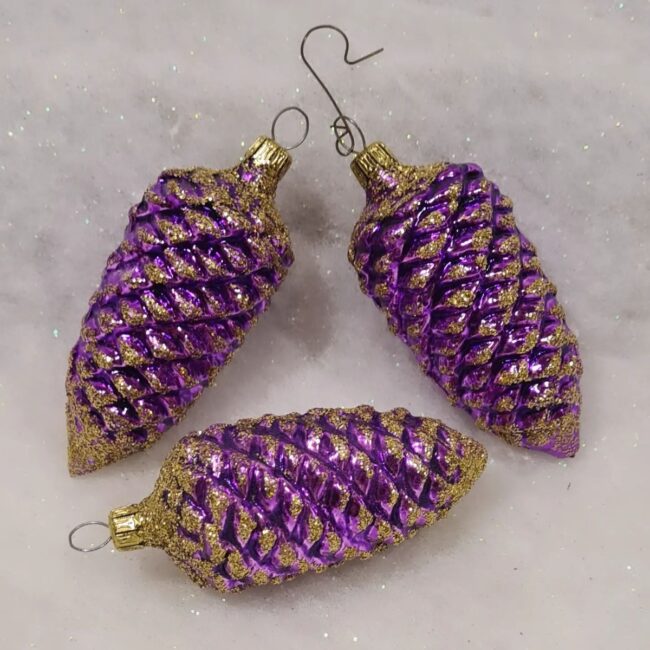 Sparkling Purple Pinecone Ornaments for a Unique Look