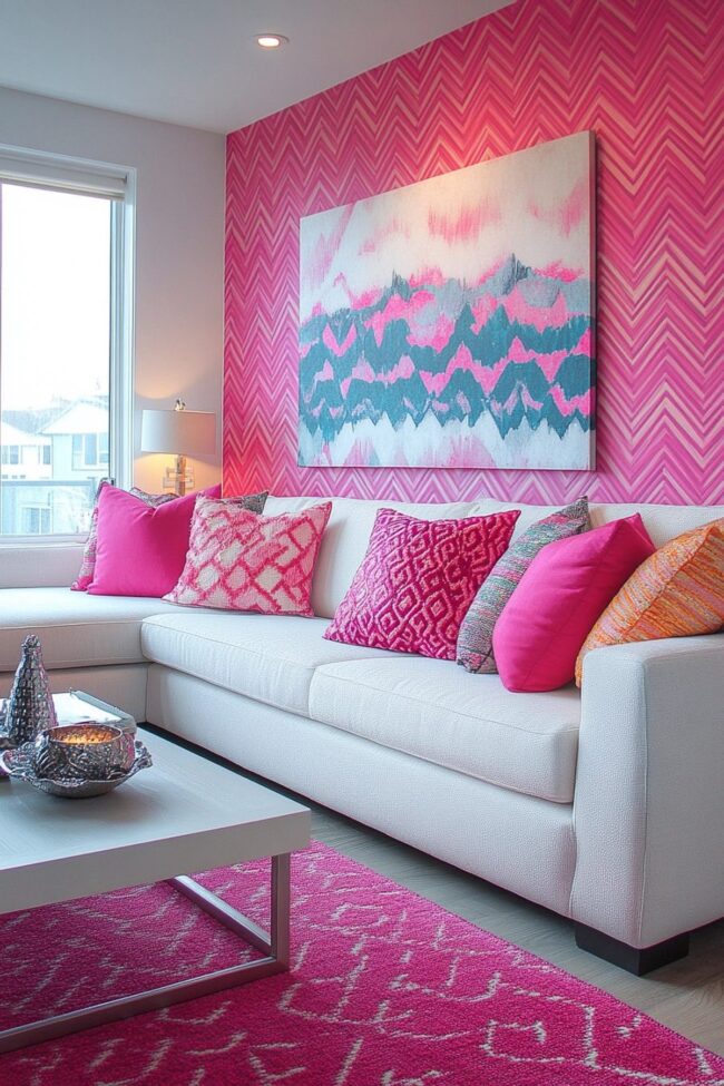 Stylish Pink Chevron Design