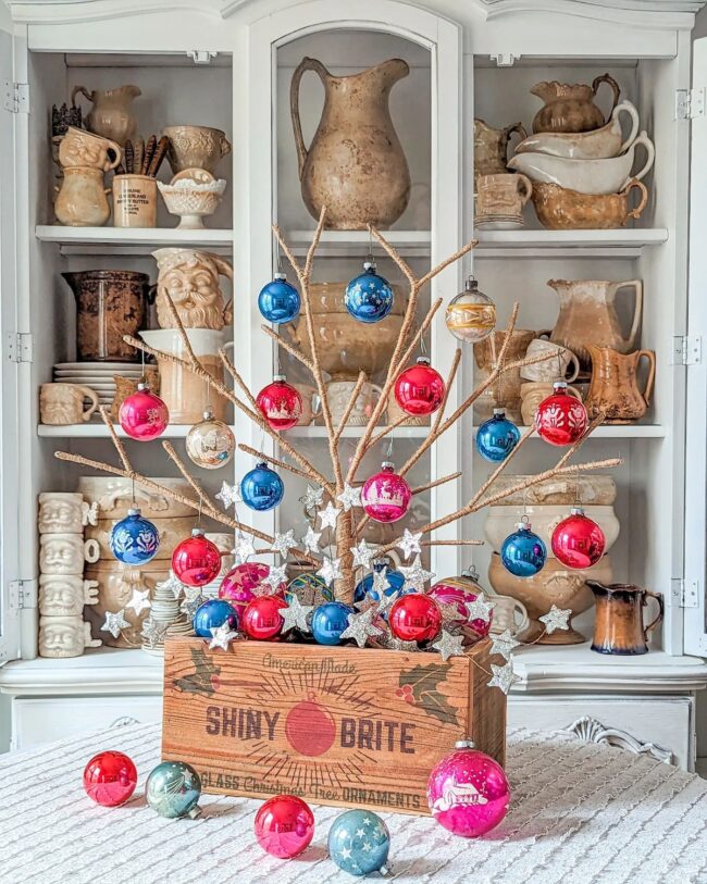 A Shiny Brite Ornament Collection with Bright Colors