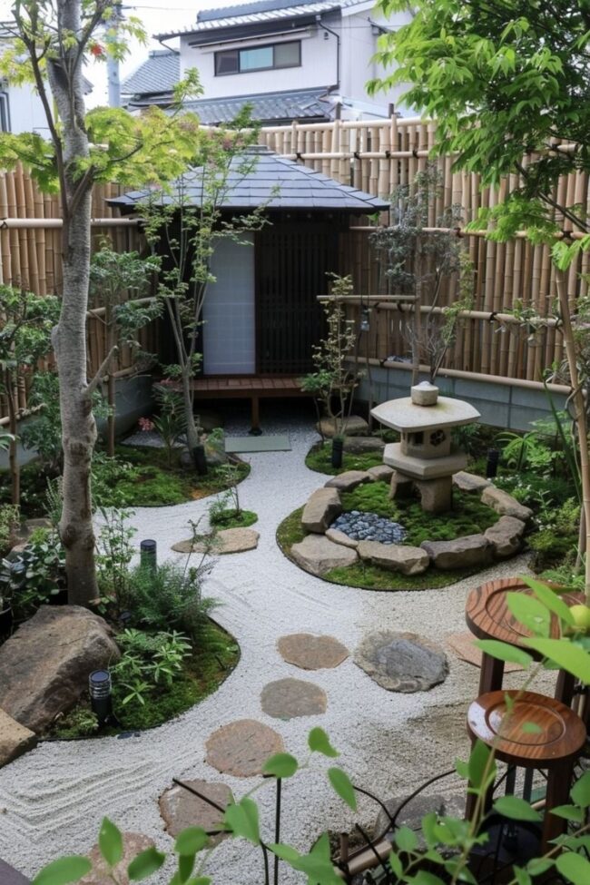 Petite Garden Showcasing Circular Designs