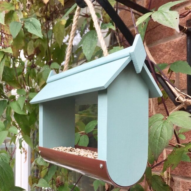 Painted Wooden Bird Feeder