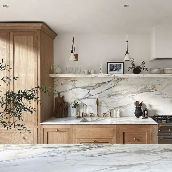 Marble Elegance with Shelves