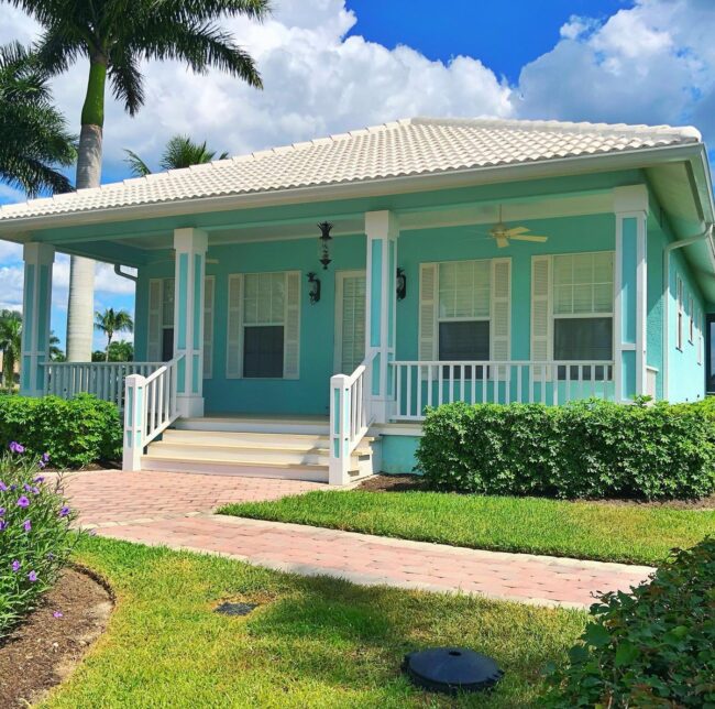 Tropical Blue Coastal Cottage Charm