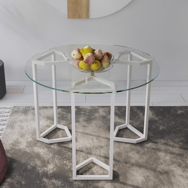 Geometric Modern Glass Dining Table