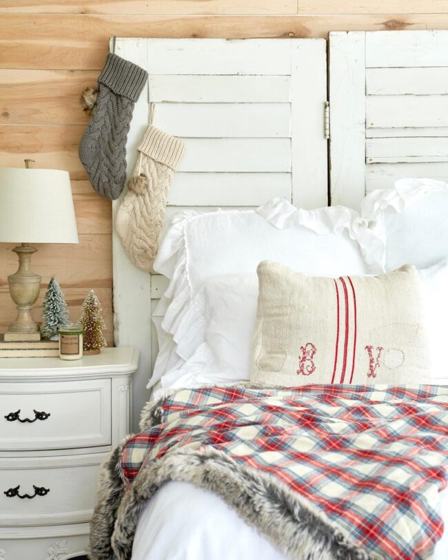 A Rustic Bedroom with Christmas Warmth