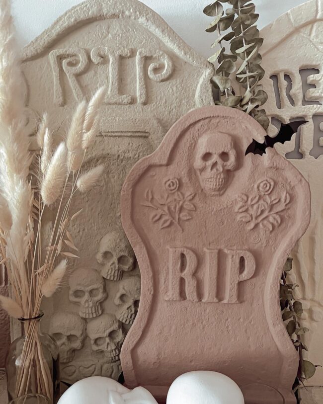 Rustic-Inspired Tombstone Decor