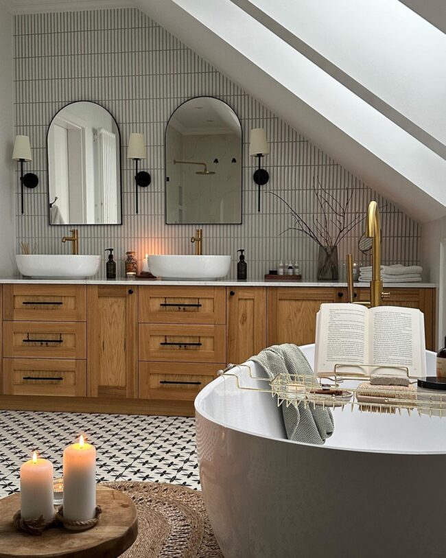 Cozy Farmhouse Bathroom in the Attic