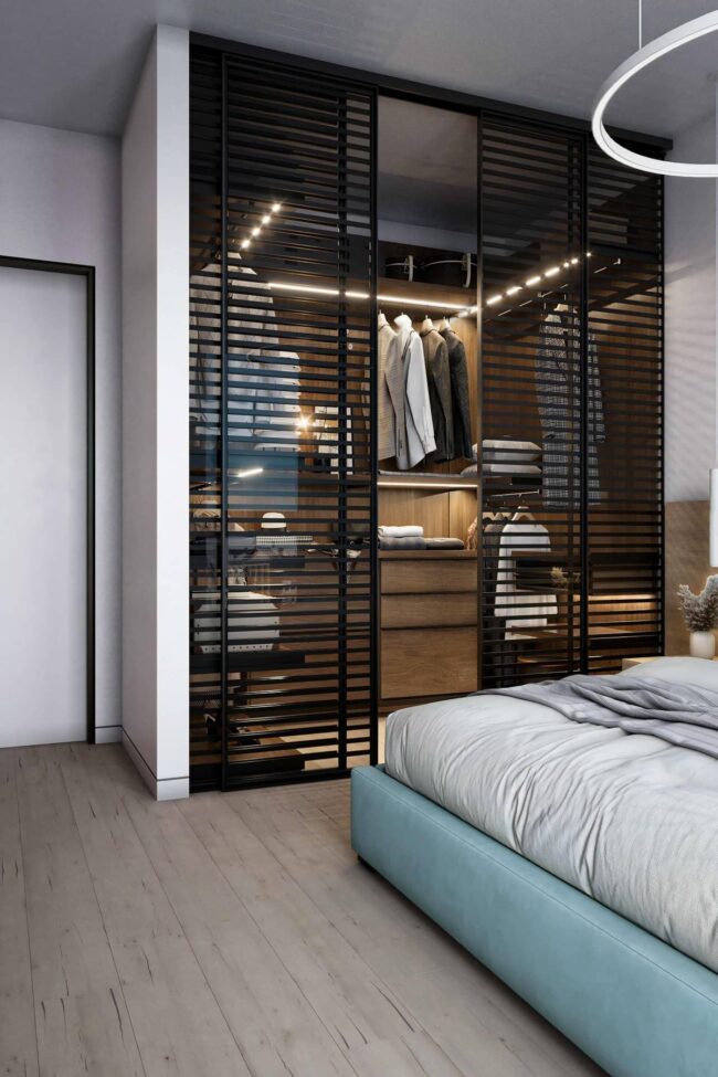 Modern Louvered Wardrobe Design