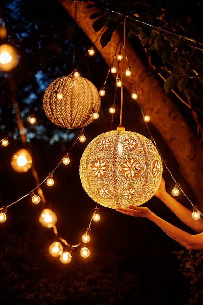 Woven Light Globes Above