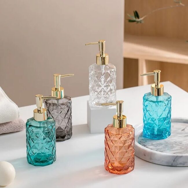 Colorful Glass Soap Dispensers