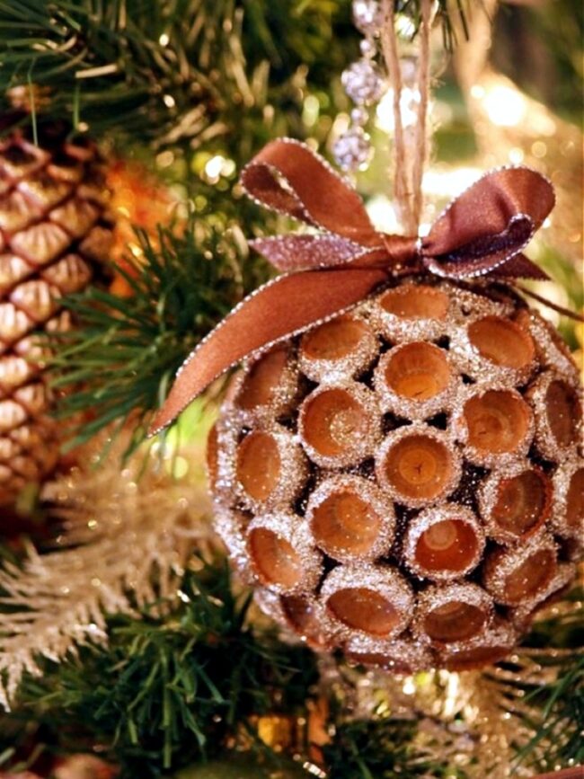 A Rustic Ornament Made from Acorns