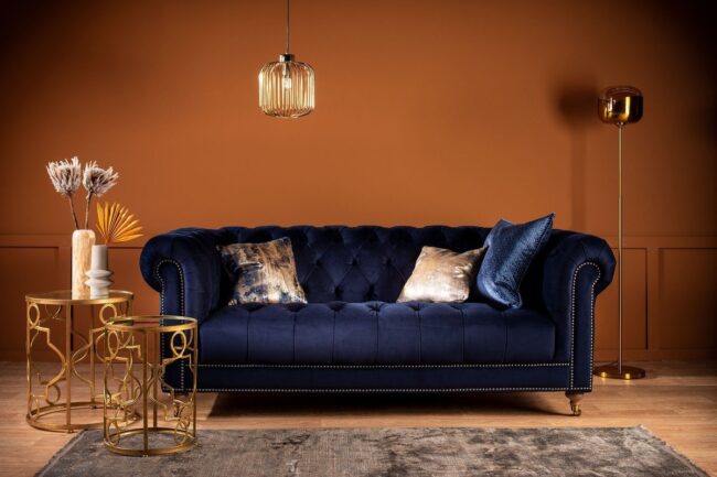 Opulent Warmth in Navy and Burnt Orange