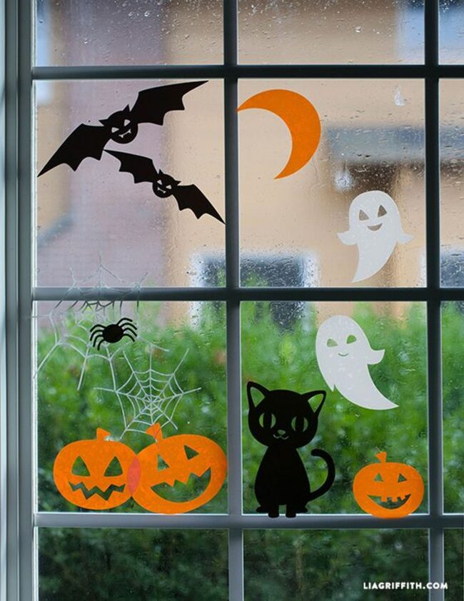 Whimsical Halloween Window Scene