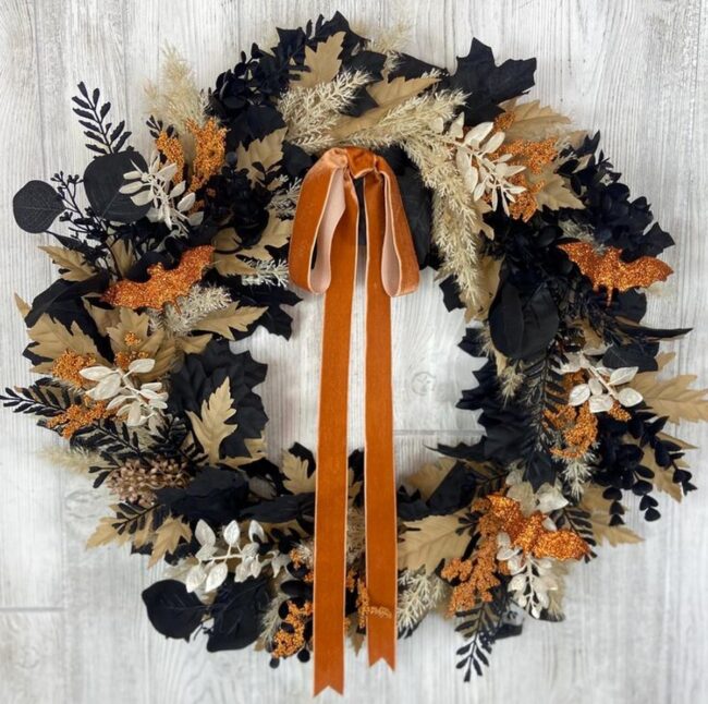 Orange Elegance Halloween Wreath