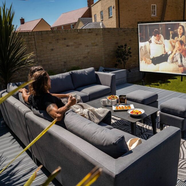 Modern Patio Movie Setup