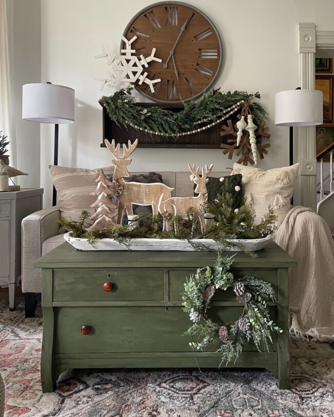 A Rustic Holiday Display with Warm Accents