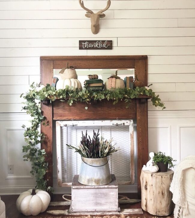 Farmhouse Fresh Decor with Wood and Greenery