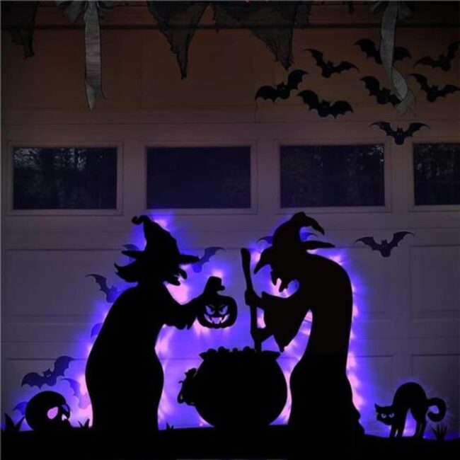 Spooky Witches with Purple Glow