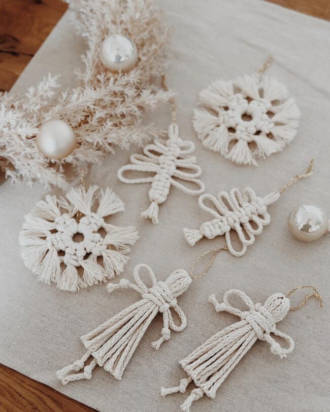 Handcrafted Macrame Ornaments for a Natural Look