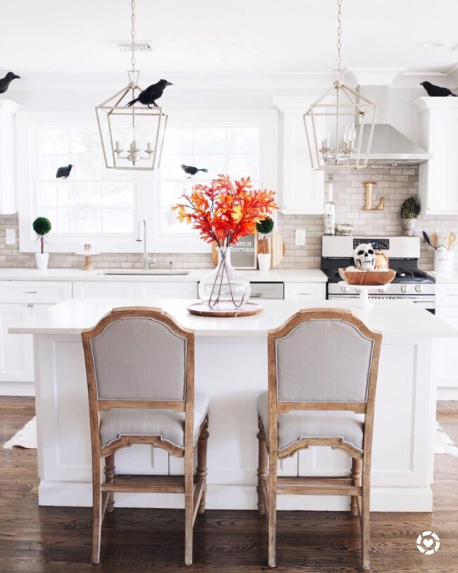 Bright and Airy Halloween Kitchen Space