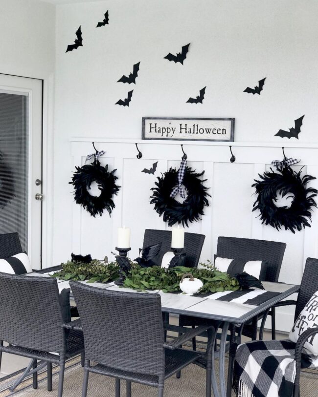 Classic Black and White Halloween Decor