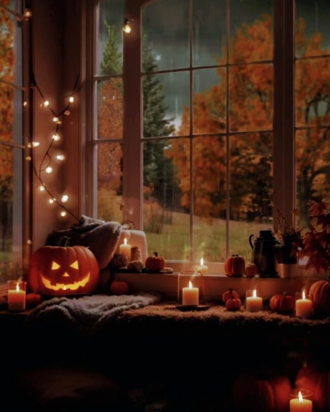 Cozy Autumn Window Scene