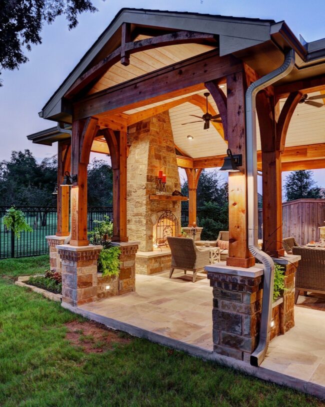 Charming Pavilion Featuring Inviting Fireplace