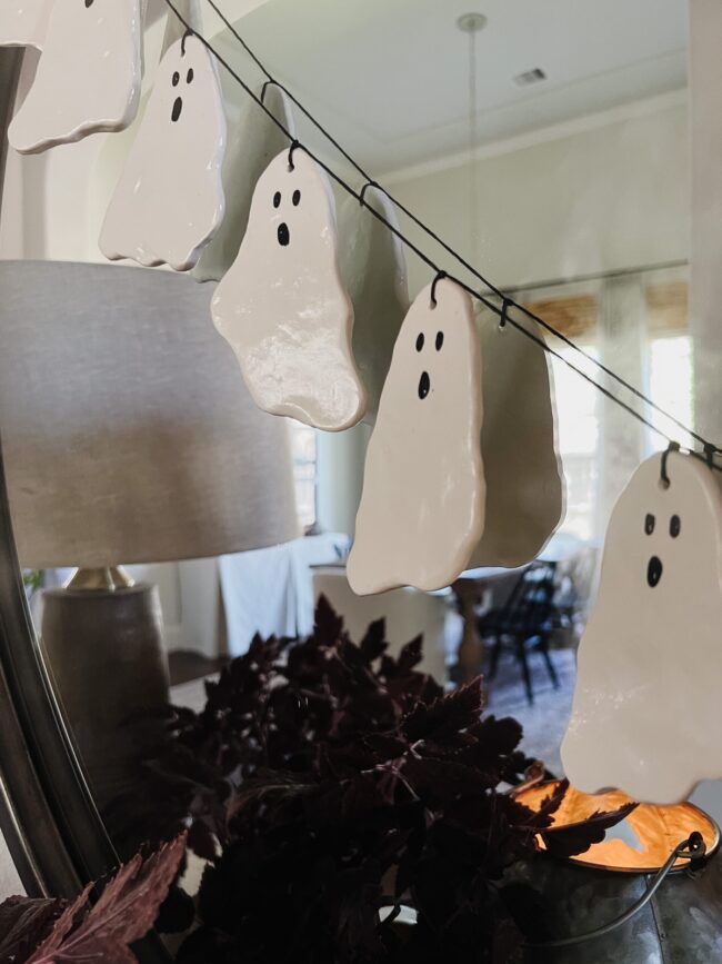 Whimsical Ceramic Ghost Garland