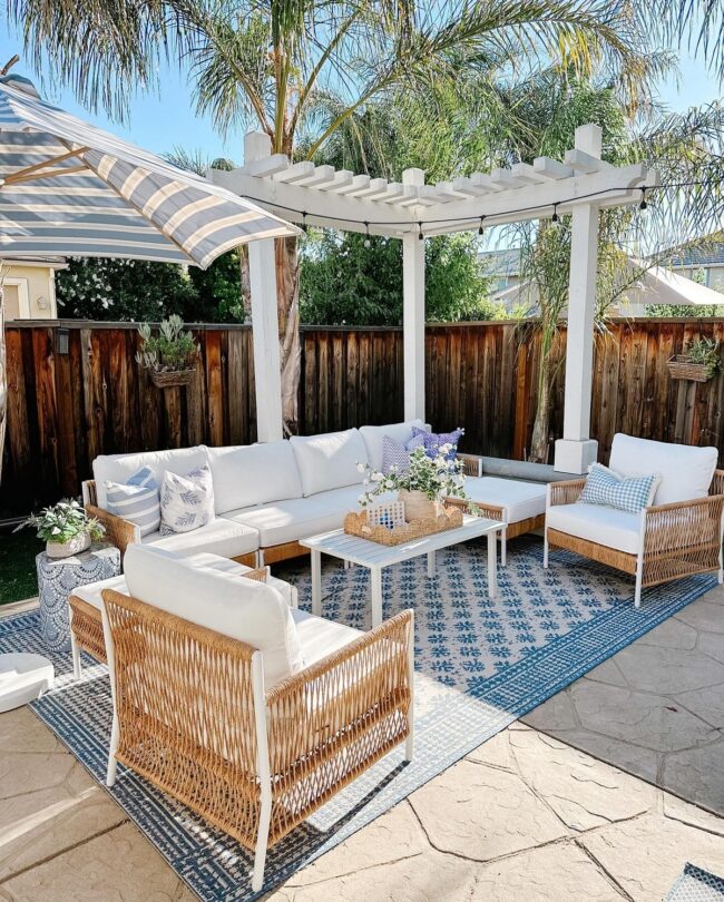 Sunny Open-Air Pergola Retreat