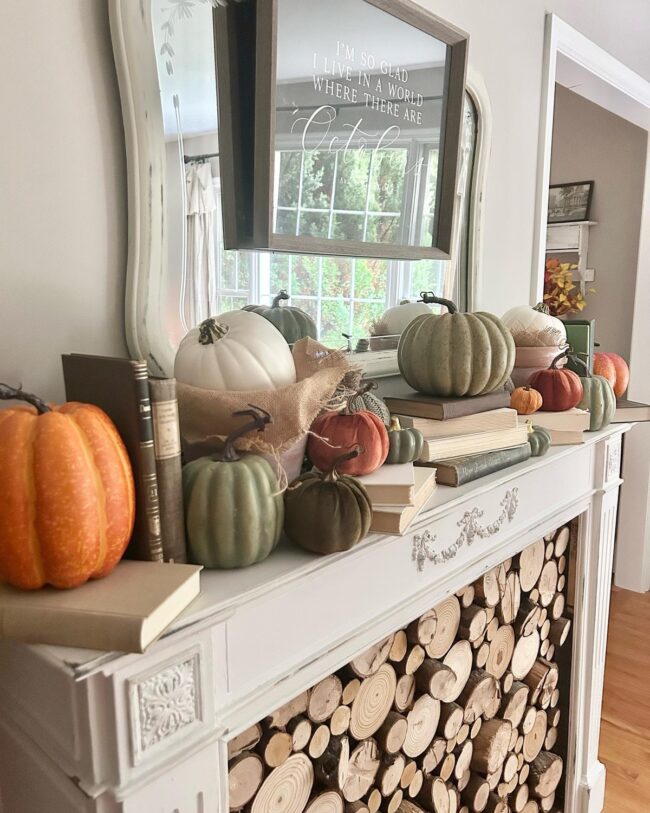 Bookish Charm with Vintage Pumpkins