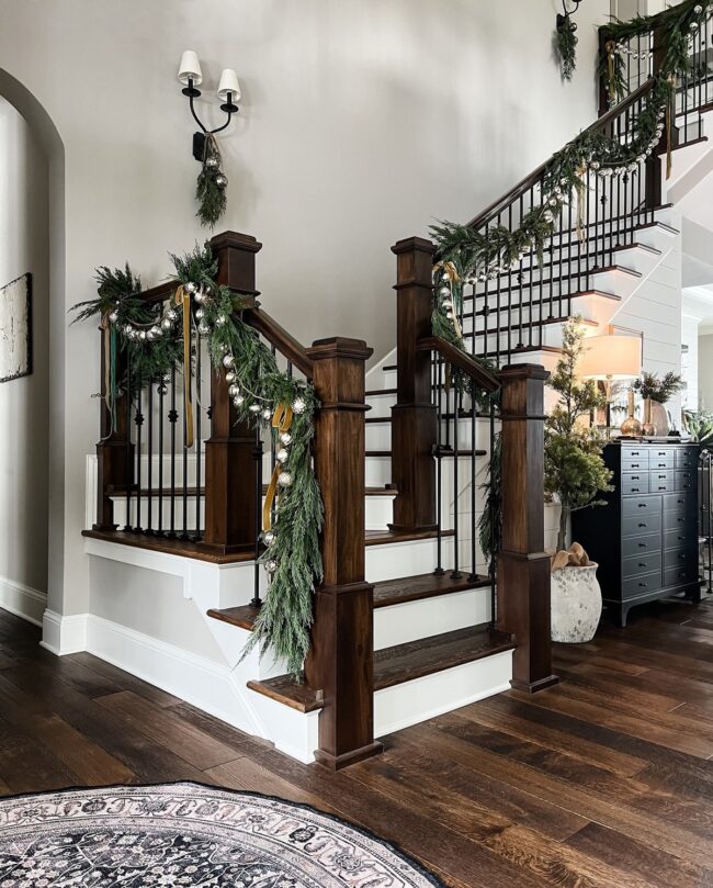 A Grand Staircase with Holiday Accents