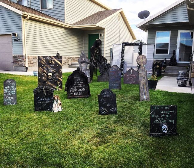 Creepy Neighborhood Cemetery Scene