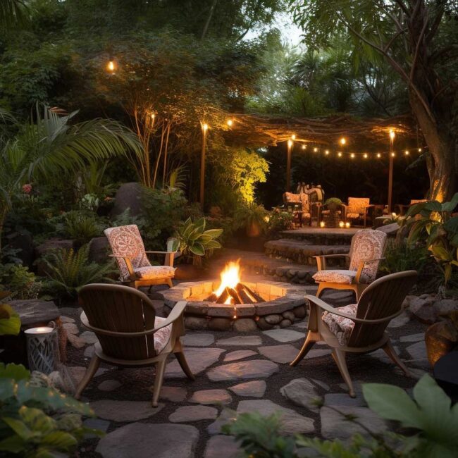 Magical Garden Fire Pit Setting