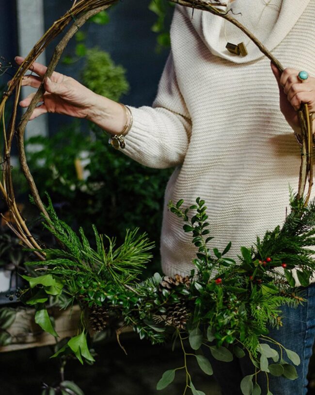 A DIY Wreath with Simple Greenery