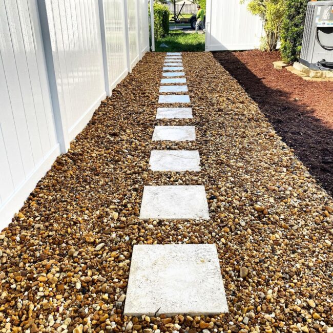 Simple Gravel and Stone Walkway