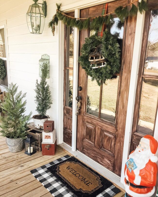 A Front Porch Dressed in Festive Farmhouse Style