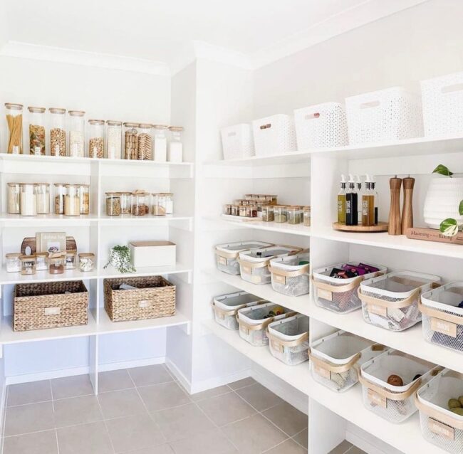 Organized and Bright Sunlit Pantry