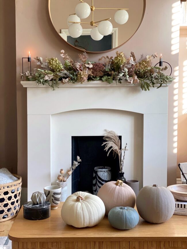 Neutral-Toned Halloween Mantle Display