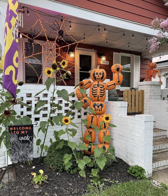 Playful Pumpkin Skeleton Setup