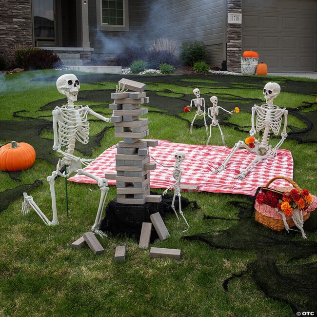 Skeleton Family Picnic Setup